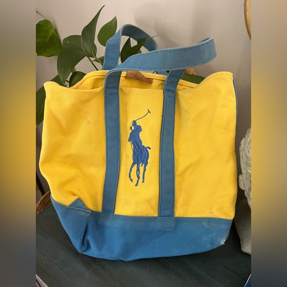Polo Ralph Lauren Handbags - Polo Ralph Lauren boat & tote yellow and blue